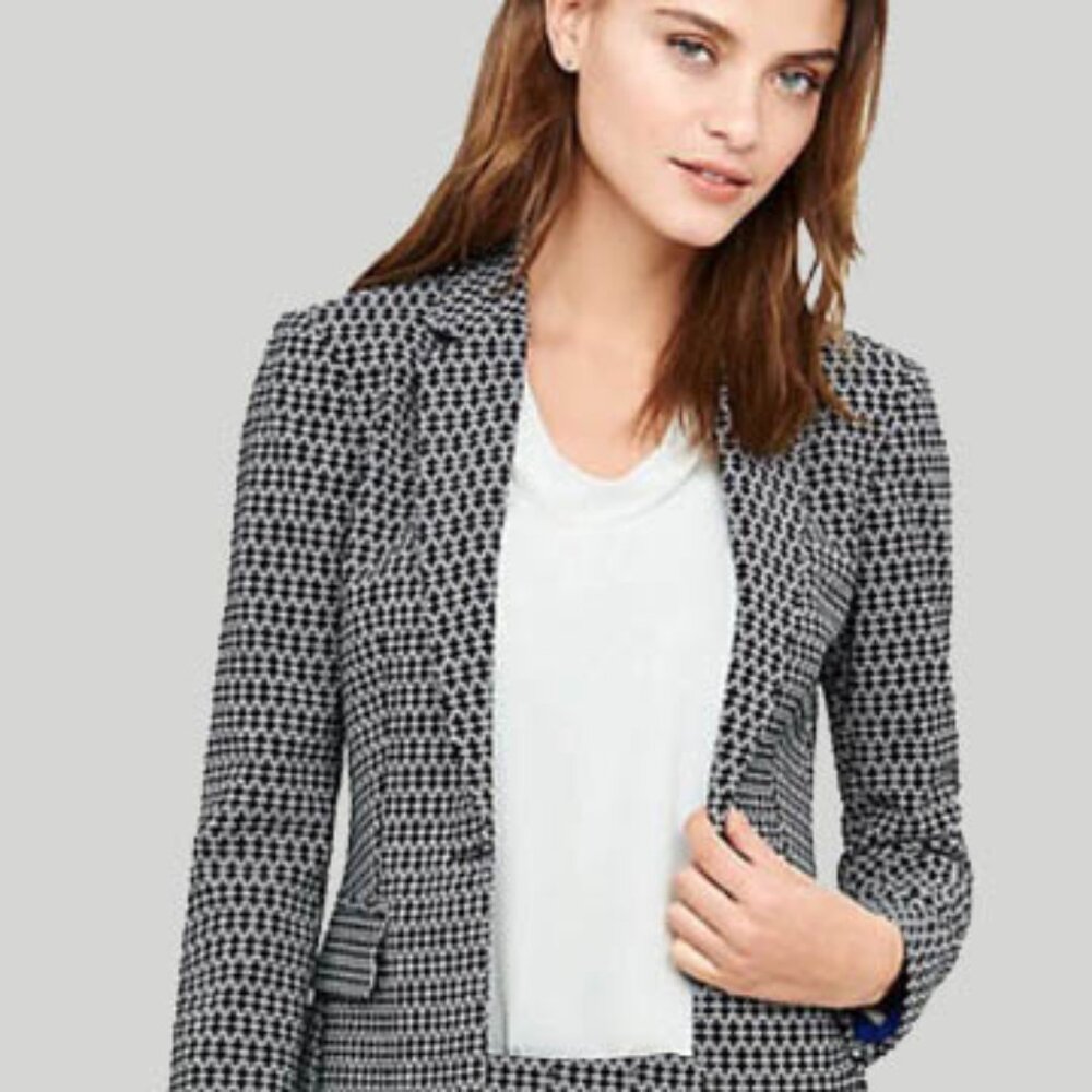 Express Black & White Patterned Women's Blazer
